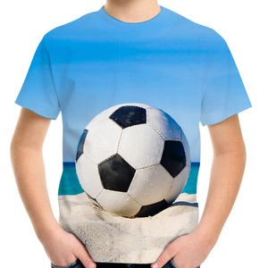 TシャツTシャツサッカー3Dプリントファイヤーサッカーアースフラッグボーイズガールズカジュアルファッションシャツハラジュクティートップスキッズ服230601