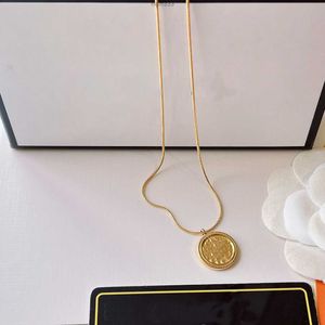 Never Fading 14k Gold Plated Luxury Brand Designer Pendants Necklaces Stainless Steel Double Letter Choker Pendant Necklace Beads Chain Jewelry Giftsbxmaapv6