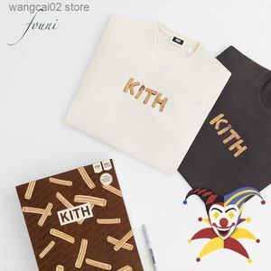 Erkek Tişörtleri Yeni Treats Kith T-Shirt Erkek Kadınlar 1 1 En Kaliteli Patates Kızartması Çikolata Tişört Tee Teats T230602