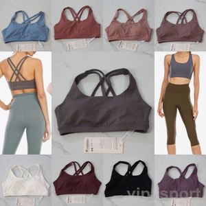 Lu Align Lu Yoga Jogging Top Ragazza Sport Elasticità Reggiseno Fitness Intimo incrociato sul retro con raccolta imbottita Bodybuilding Yoga Abbigliamento Gilet da palestra Donna Treno