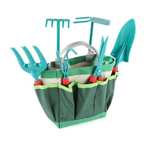 Outras ferramentas de jardim 11 pçs conjunto de ferramentas de jardinagem para crianças mini-capina interativo fantasias de plantio avental bolsa de chapéu água pode fingir kit de mão brinquedo z0602