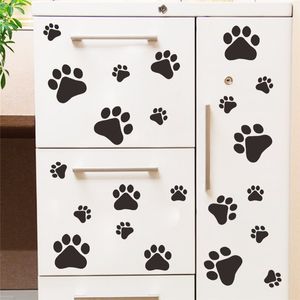 22pcs 4-10cm Cartoon Cute Dogs Cats Animal Foot Wall Stickers For Kids Child Rooms Wardrobe Fridge Home Decor Vinyl Wall Decals