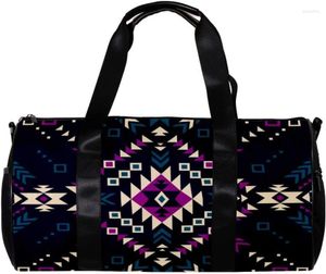 Torby Duffel Aztec Tribal Dark Color Bag sportowy TOTE TOTE TOTE TOBLE On Weekender Gym Overnight for Men