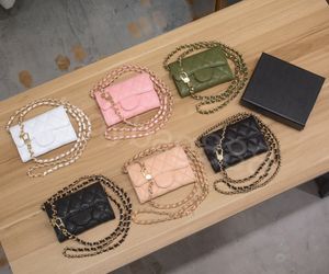 New Luxury Brand CC Change Bag Chain Cardholder Classic Wallet Card Clip Caviar Cowhide Sheep Belt Box