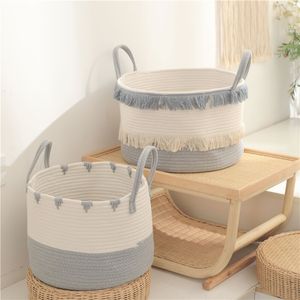 قضبان السرير حفاضات الطفل Caddy Organizer Cotton Rope Storage Bin سلة محمولة لتغيير المائدة والسيارة 230601