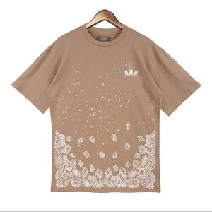 2023 Designer Tshirt Ubrania rękawowe Trend Hip Hop Trend Treren czarny brązowy klasyczny nadruk Bawełniany designerka klasyczna moda i damska pasująca odzież uliczna