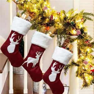 Новые 46 -сантиметровые рождественские чулки подвесные носки Рождество деревенские персонализированные рождественские украшения снежинок.