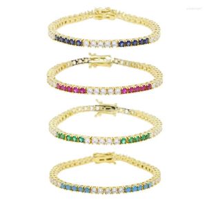 Charme Armbänder Tennis Kette Für Frauen Mode Kleine Kubische Zirkon Blau Kristall Gold Farbe Hochzeit Party Freunde Geschenk Schmuck 17 cm 19 cm