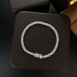 Trendy 100% vero argento sterling 925 Lab Diamond Bangle Braccialetti da sposa per le donne Gioielli da sposa per feste da tennis