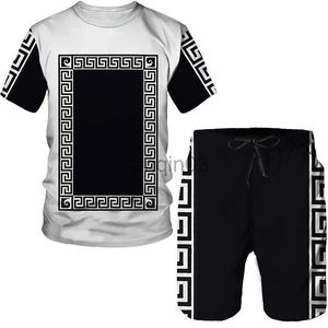 Men's T-Shirts 2023 Summer New Fashion Men's T-shirts/Shorts/Two Piece Sets Couple Outfits Casual Streetwear Clothes Hip Hop Men's Tracksuit J230602