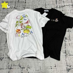 Herr t-shirts frukt växtbokstäver utskrift casablanca t-shirt män kvinnor 1 1 casual lös tee topp streetwear hög kvalitet t-shirt t230602