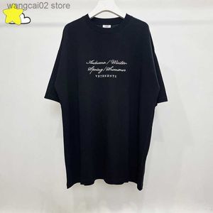 Мужские футболки 23ss Streetwear Sanskrit Letters Embroidery Vetements Футболка для мужчин женщин лучшего качества чернокожих Tee Tee Top внутри метки T230602