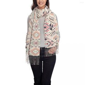 Cachecóis Geométricos Kilim Ikat Aztec Patern Cachecol Feminino Masculino Luxo Inverno Xale Envoltório Vintage Turco Étnico Persa Tribal Borla