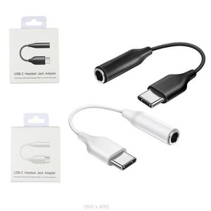 Type-C USB-C Erkek-3.5mm Adaptör Aux Kulaklık Kablosu Ses Samsung S23 S22 Ultra Z Flip S10 S20 S21 Not 10 20 Plus Chip Perakende Paketi ile