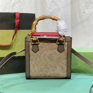 Designer Bamboo Mini Tote Bag Womens Designer Luxurys Bamboo Handle Bags Crossbody Ophidia Handbag