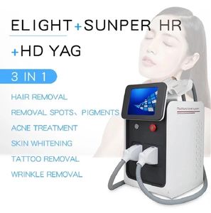 Epilatore multifunzionale IPL RF Nd Yag Permanent Laser Hair Removal Machine/3 in 1 Tattoo Removal Machine