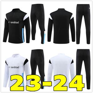 Fatos de treino de futebol masculino para crianças MILIK PAYET Marseilles Survetement Jacket 23 24 Fottball Fato de treino colete maillot de foot Olympique OM treino de treino de futebol jogging