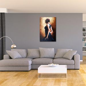 Texturerad Canvas Art Realism of Handcrafted Figurativa oljemålningar Spanska Flamenco Dancer Modern Decor for Studio Apartment