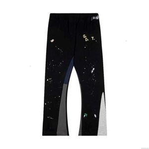 Men's Pants Galleries Dept Designer Sweatpants Sports Fashion Hand-painted Splicing High Gram Weight Pure Cotton Terry