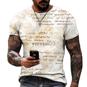 Mäns T-shirts Men High-End 3D BET Tryckt T-shirt European och American Street Trend Style High Quality Size S-5XL 2022 Varumärkekläder J230602