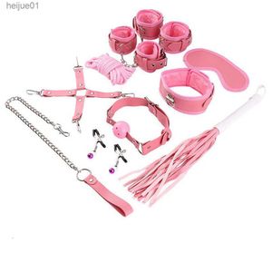 Suit Adult Products Fun Sm Couple Alternative Binding Adjustment Mouth Ball Handcuffs Breast Clip Collar Flirting Props BQLT L230518