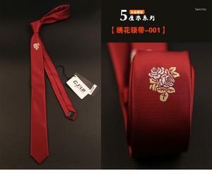 Papillon ricamato cravatta stretta da uomo posizionamento coreano matrimonio sposo britannico 5 cm