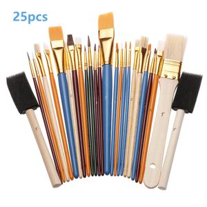 Painting Supplies 25PcsSet Multifunctional Fine Hand Paint Brush Nylon Painting Brush Oil Acrylic Brush Watercolor Pen Art Supplies For Student 230602