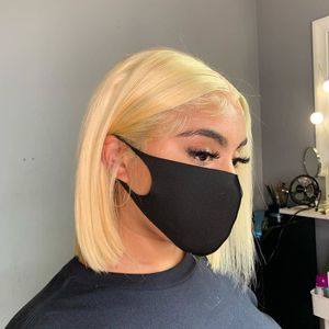 Short Cut Bob Lace Front Human Hair Wigs Honey Blonde 13x4 Lace Frontal Human Straight Peruansk