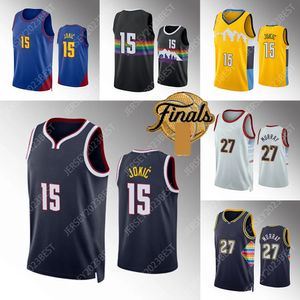 2023 Finals Jersey 15 Jokic Basketball Jerseys 27 Murray branco preto amarelo azul Masculino Feminino Juventude XS-4XL