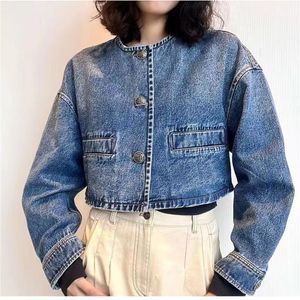 Moda Kadın Ceketleri Kadınlar İçin Denim Jean Hoodies Spring Womens Coat Tasarımcı Uzun Kollu Mahsul Kısa Ceket