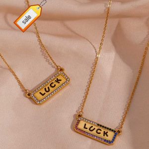 Fashion Jewelry 2023 Necklace Enamel Shining Zircon Lucky Charm Necklace Jewelry Making Supplies