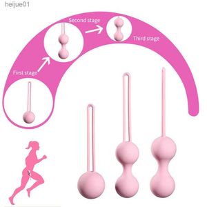 Sex toy massager Pink Geisha Ball Kegel Vagina Anal Trainer Ball Set 3 Balls Unisex Silicone Body Massager Toys Adult Product L230518