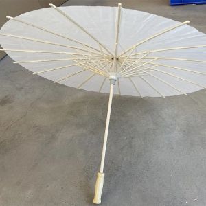 60pcs Bridal Wedding Parasols White Paper Umbrellas Beauty Items Chinese Mini Craft Umbrella Diameter 60cm