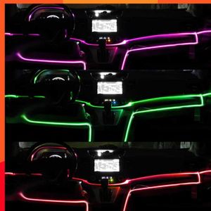 New 64 Colors Car Interior Lights Decorative Ambient Lamp Multiple Modes Sound Control Optical Fiber Neon Atmosphere Light Strip