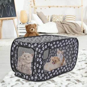 Pennor bärbara fällbara husdjurstält av hushållsdjur av husdjur Cat Dog Travel Cage Easy Operation Fence Rectangular Dog Cage Playpen 87cm