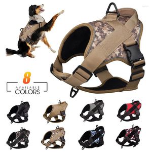 Dog Collars Harness NO PULL Reflective Breathable Adjustable Pet For Vest Pasted Name Outdoor Walking Collar Strap