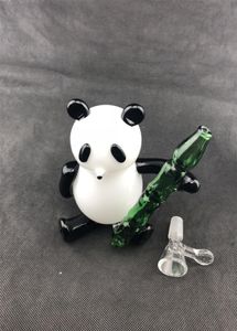 2018 Hela glas Panda Bong Custom Glass Bong Bowl för transport14mm4591021