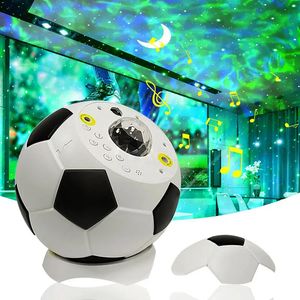Star Projector Night Light Soccer Football Design Northern Lighting Lampe mit Bluetooth Music Speaker Aurora Sky Ambiente für Kinder Schlafzimmer Party Home Decor