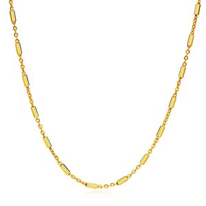 Kvinnors halsband personlig och trendig rostfritt stål cylindrisk gemensamt tunn kedjehalsband med utökad kedje smycken gåva YW40NC-1312
