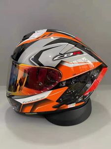 Езда на велосипедные шлемы на полном лице Мотоцикл шлем Shoei x14 Orange Hon Motor Riding Motocross Racing Motobike Helmet 230601