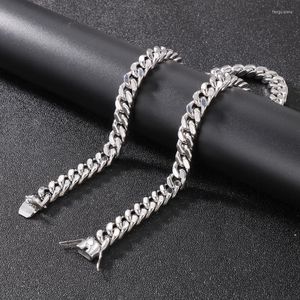 Chains Silver Color Stainless Steel Long Necklaces For Men Heavy Cuban Link Chian Polished Cool Collar Choker Hip Hop Jewelry