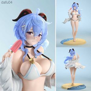 25cm Ganyu Genshin Impact Sexy Anime Figure Ganyu Swimsuit Sexy Girl Action Figure Paimon/Klee Figurine Adult Model Doll Toys L230522