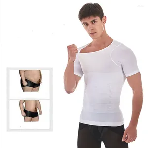 Men's T Shirts Men's Slimming Body Shapewear Corset Vest Shirt Compression Abdomen Tummy Belly Control Slim Waist Cincher Underwear