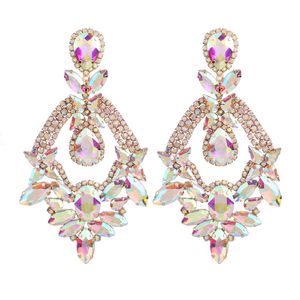 2024 Dangle Chandelier Big Drop Earrings Women Statement Earring Drag Queen Pageant Fashion Jewelry Wedding Bridal Rhinestones Earrings Wholesale