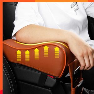 Ny universell läderbil centralt armstöd Soft Pad Auto Center Console Arm Rest Seat Box Mat Cushion Kudde Cover Vehicle Protective