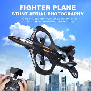 RC Plane with HD Camera 2.4G Radio Remote Control Aircraft Wide Angle Camera 360° Tumbling RC Fighter EPP Foam RC Toy Kid Gift