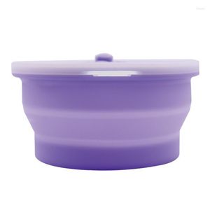 Bowls Foldable Silicone Collapsible Bowl Camping Lunch Box Salad Lid Expandable Storage Container Bento 1 PC
