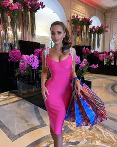 ドレス高品質の黒いピンクのタッセルスリーブスリップレーソン包帯ドレスエレガントなテールパーティードレス