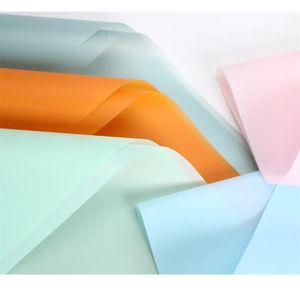 Packaging Paper 20pcs Solid Color Mist face Flower Wrapping Paper Korean Style Half Transparent Gift Packing Florist Bouquet Wrapping Material 230601