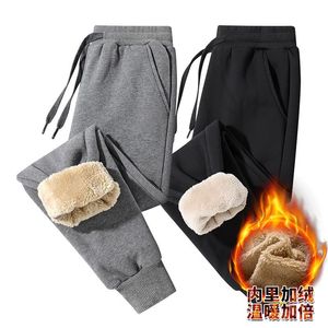 Pants Mens Cashmere Sweatpants Winter Warm Lamb Wool Trousers for Male Lined Fleece Pants Mens Autumn and Winter Casual Joggers Pants
